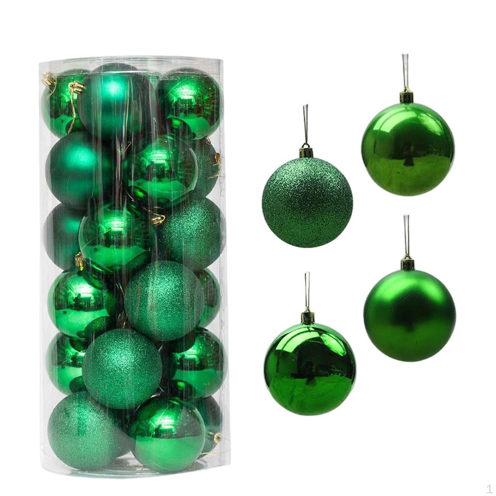 24 Pieces Christmas Tree Ornaments Shatterproof Hanging Xmas Balls for Outdoor Decor