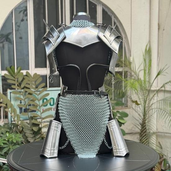Mythic Valkyrie Warplate  Epic Silver Chain  Armor Ensemble  Fantasy Goddess LARP And Festival Gear