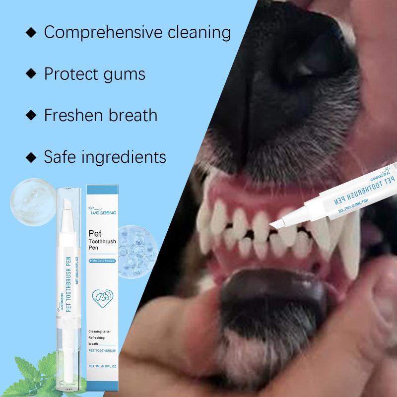 3ml Small Pet Tooth Cleaning Care Brush Oral Tooth Cleaning Descaling Tool Dog Toothbrushes Remove Tooth Dental Plaque Nursing Liquid Pet Products