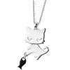 Dreamhonor 100 %925 Sterling Silver Cat Pendant Necklaces Wholesale Popular Women Necklaces Jewelry Smt636