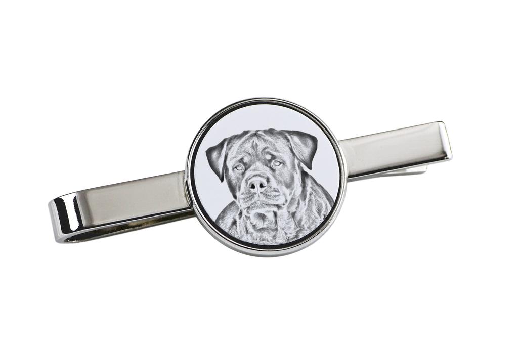 Rottweiler, Rott, Rottie - spinka do krawata z psem, personalizowana spinka do krawata, wyjątkowy prezent dla mężczyzny od marki Art-Dog