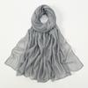 Big Size Pleated Shimmer Cotton Hijab Scarf For Women Muslim Long Shawls Solid Headscarf Wraps Islamic Headband Turban 180*90cm