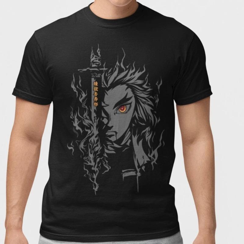 Demon Slayer Purgatory Apricot Shoulang Yanzhu Anime Tshirt SpringSummer Mens Tshirt Casual Suitable for Both Men and Women