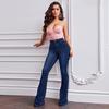 Women's High-Waisted Flared Denim Pants