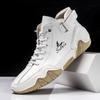 New Handmade Men Boots Design Sneakers Man Outdoor Casual Leather Men Sneakers Ankle Boots Trekking Fall Breathable