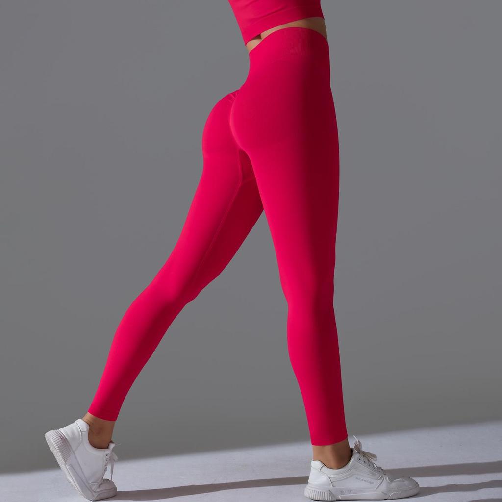 Seamless High-Waisted Yoga Pants with Peach Lift - Quick-Dry and Breathable for Running and Fitness