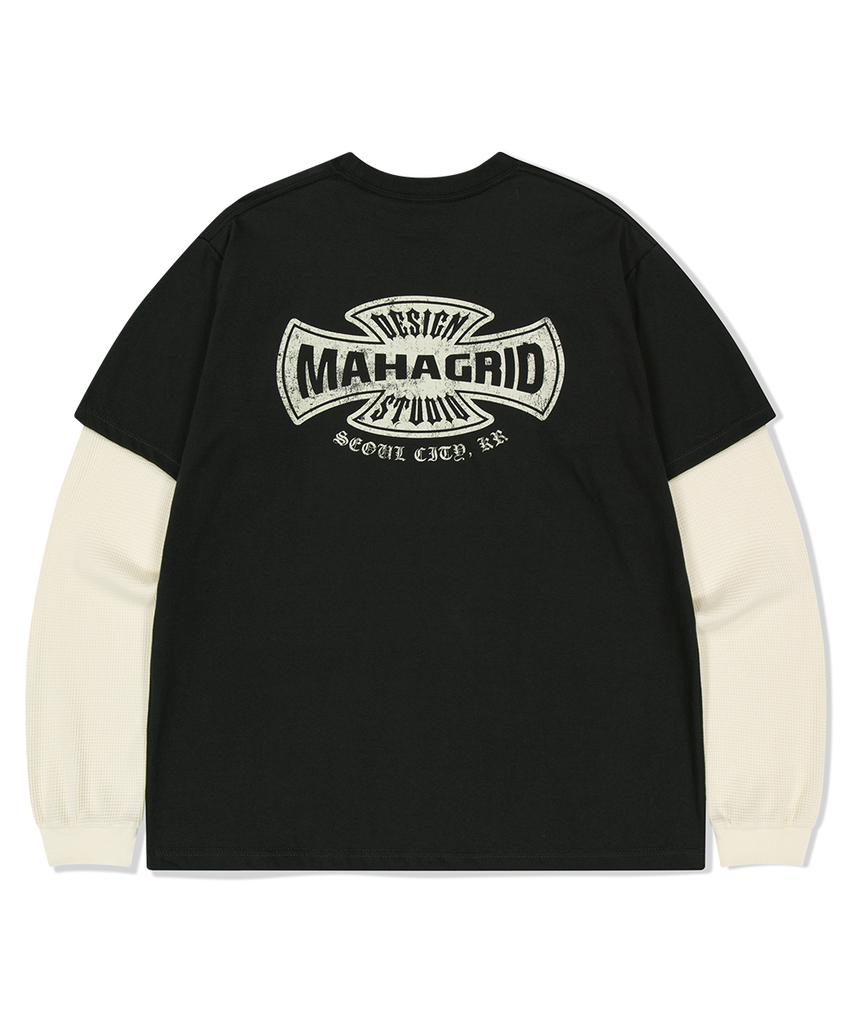 MAHAGRID Cross Logo Thermal Ls Tee Charcoal(Mg2Ffmt571A)