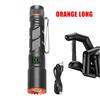 Ultra Bright White Laser LED Flashlight Al Alloy Waterproof Zoom Tactical Torch with Cap Clip Emergency Light USB Camping Lamp