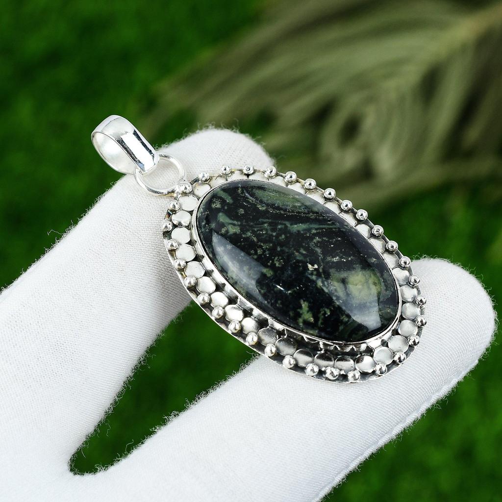 Wedding Gift For Her 925 Sterling Silver Natural Kambaba Jasper Gemstone Pendant