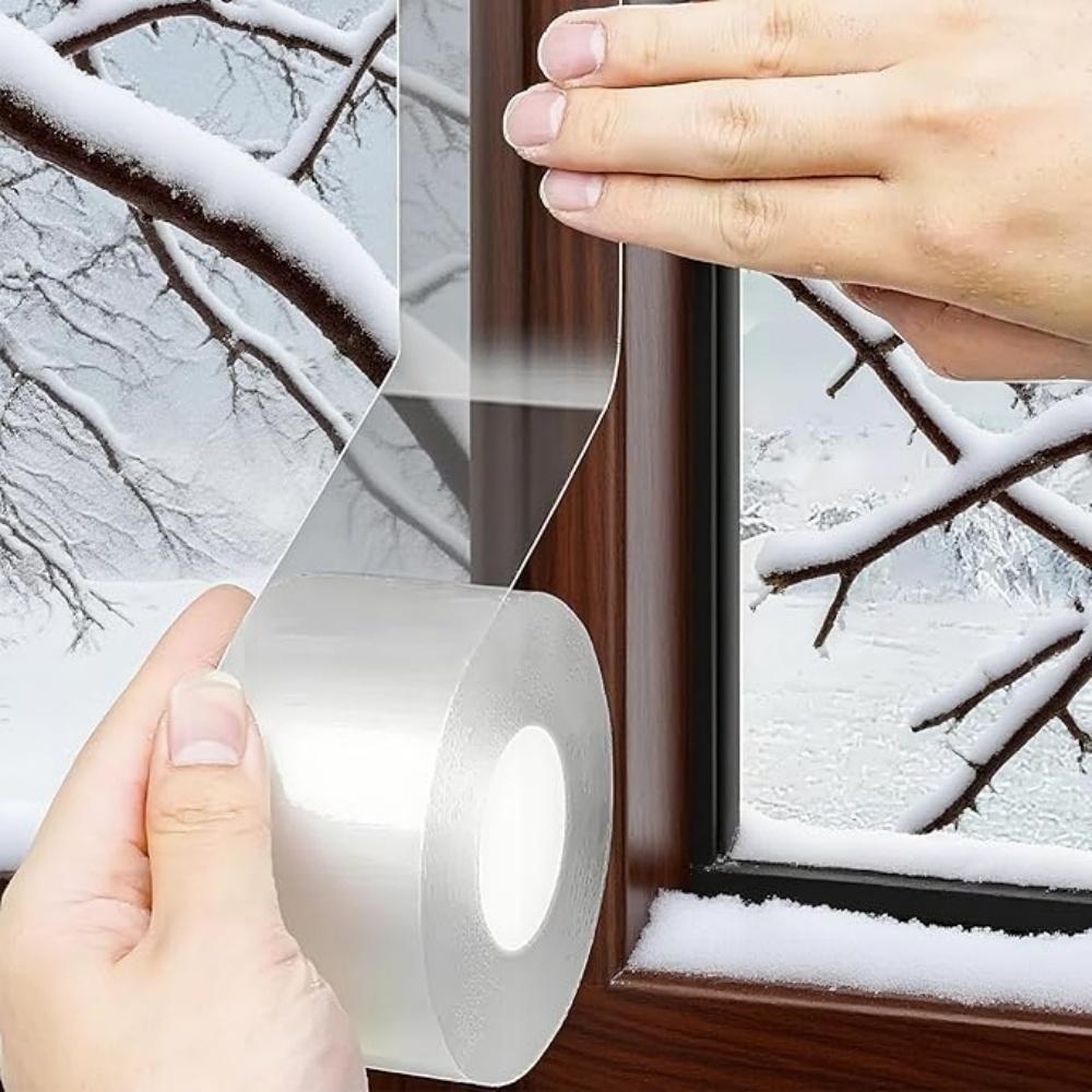 

1pc 5m/10m/20mX5cm Transparent Window Weather Tape Residue-Free Clear Window Insulation Tape for Doors Windows 5m