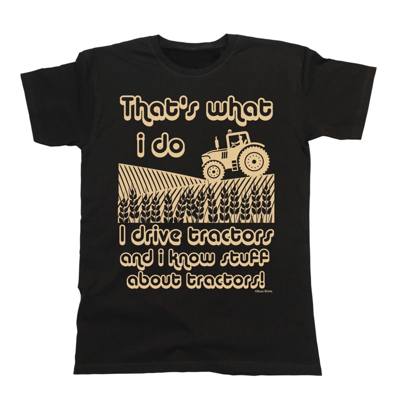 I Know Stuff About Tractors Mens Funny T-Shirt Mens Womens Tees Top Farmer Farming Gift XL