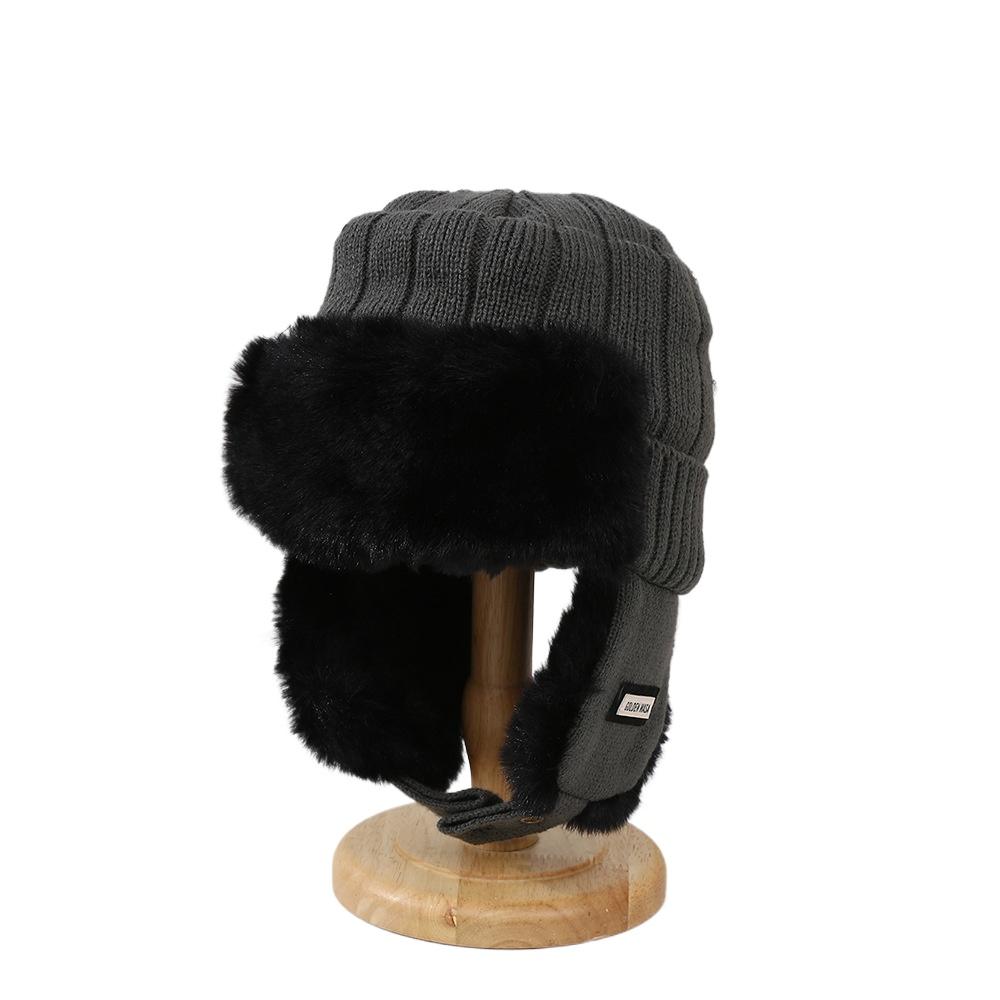 Winter Outdoor Cycling Warm Hat Men Women Lei Feng Hat Fleece Thickened Ear Protection Knitted Hat Cold Proof Windproof Thermal