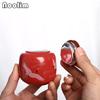 Portable Hand Painted Crane Tea Caddy Ceramic Canister Sealed Spice Jar Storage Tank Packing Box