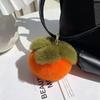 Cute Furry Persimmon Keychain For Custom Keys Accessories Soft Fluffty Fruit Keyring Bag Pendant Plush Orange Keyring