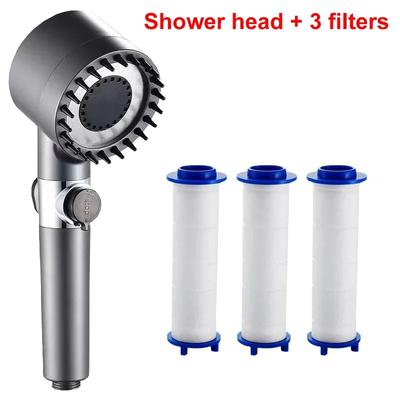 New Pressurized Shower Water Saving Shower High Pressure with Filter 4 Modes Adjustable Showerhead  Bathroom Massage Shower Head
