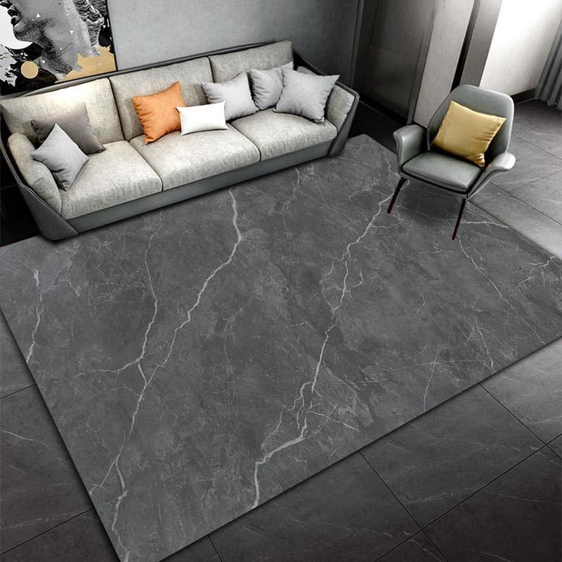 Modern Dark Grey Marble Texture Carpet for Living Room Decor Suitable for use as an anti-slip for living room bedroom sofas