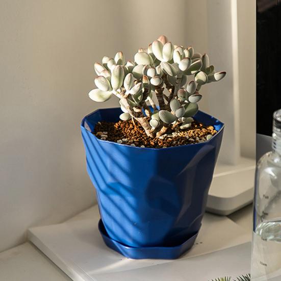 Květináč Odolný Stabilní Dekorativní Prodyšné Sukulenty Zahradní květináč s podnosem pro domácnost