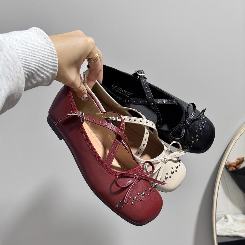Fashion IPPEUM Mary Jane Shoes Round Toe Ballet Flats 2025 New Arrival Shoes Ballerinas Zapatos Mujer