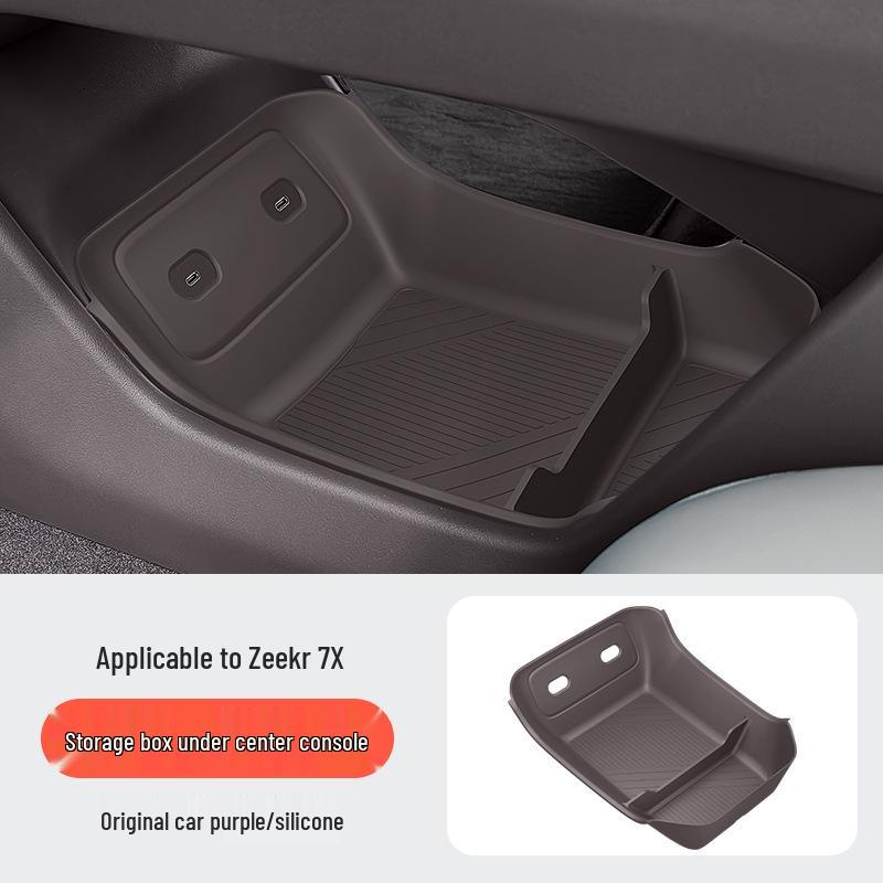 Caixas de Armazenamento Ocultas Compatíveis para 25 Modelos Zeekr 7X: Porta, Console Central, Debaixo do Assento, Apoio de Braço em Silicone