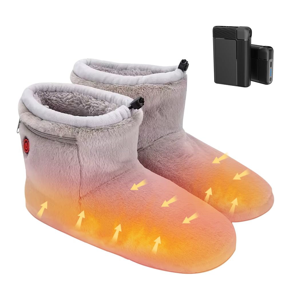 

Soribia Електричні тапочки для ніг USB Електричні тапочки для ніг Швидкі 3 Температури Включають 2 8000 мАг Холодна Погода Унісекс Тапочки, Грілка, Для дому, Грілка, Ходити, сірий колір