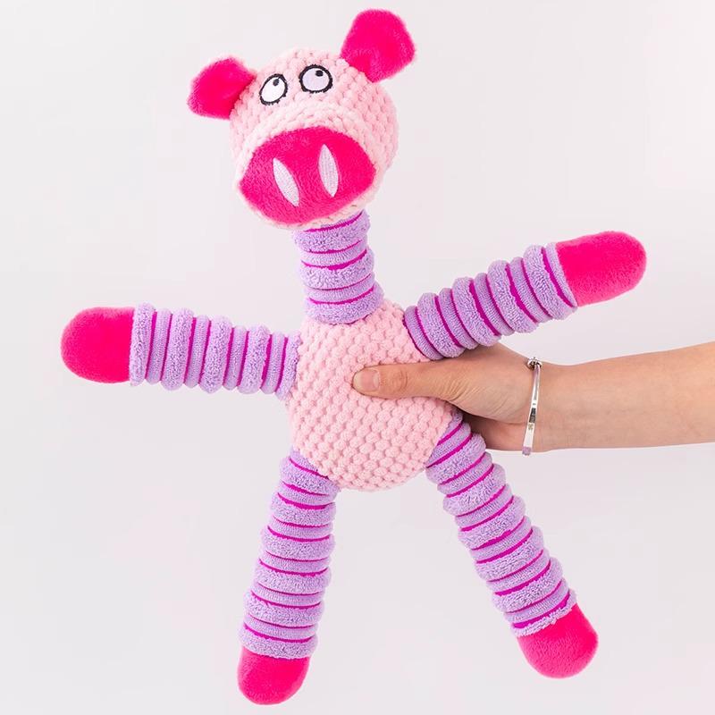 Brinquedo de Pelúcia para Cães Durável e Sonoro para Alívio da Dentição e do Tédio