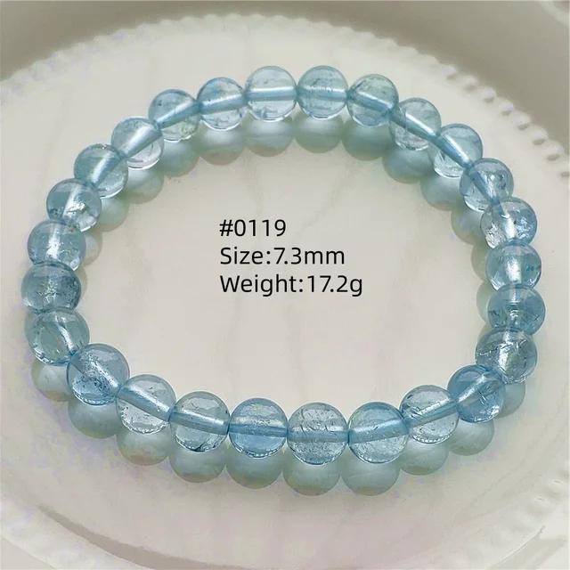 Natürlicher Blauer Topas Klare Runde Perlen Trendiges Unisex Armband Schmuck Party Geschenk 7mm 8mm AAAAAA