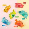 Kids Early Education Puzzle Toys -Wooden Dinosaur Color Shape Matching Training for Kids Over 3 Years Old, Hand-Eye Coordination
