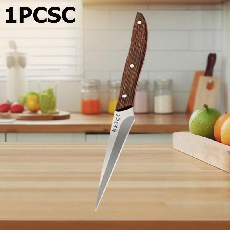 WXCOO 3pcs Stainless Steel Food Carving Knife Kitchen Fruit Peeling Utility Knife Professional Chefs Carving Knife Wood Handle