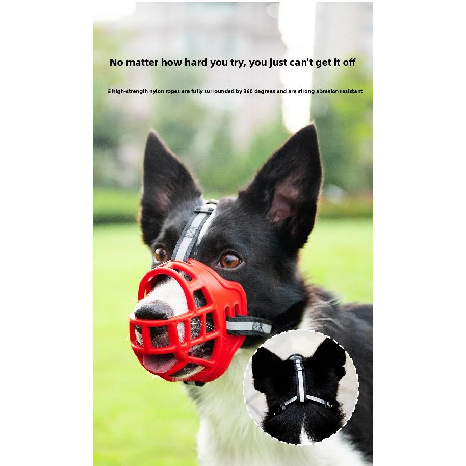 Reflective Dog Muzzle 3rd Gen Adjustable Anti-Bite Anti-Bark Anti-Eating for Small Medium Large Dogs Pet Supplies