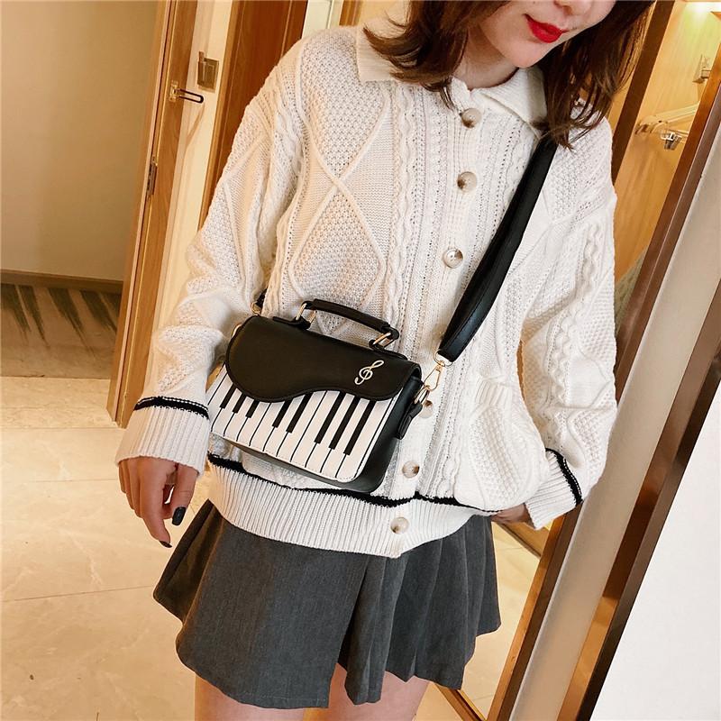 Korean Piano Design Women Shoulder Bags PU Leather Messenger Bag Handbag Fashion Corssbody Bag Pocket Coin Purse Package