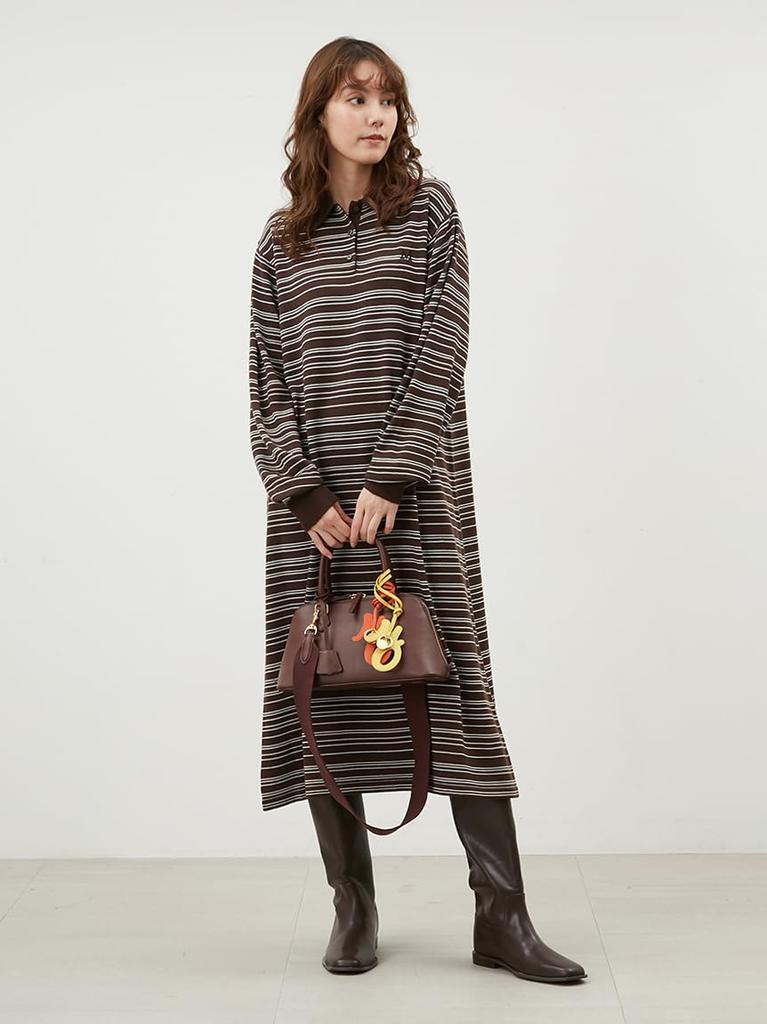 Polo knit long straight dress 09WNO245104BRW1
