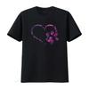Floral Violet Purple Dog Cat Paw Print Heart Puppy Women S T Shirt with Personality Cute Tops for Vintage Washed