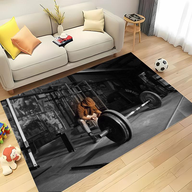 GYM Theme 3D Printing Large Area Carpets for Home Living Room  Children's Bedroom Sofa Doormat Kitchen Floor Rugs Anti-slipDecor