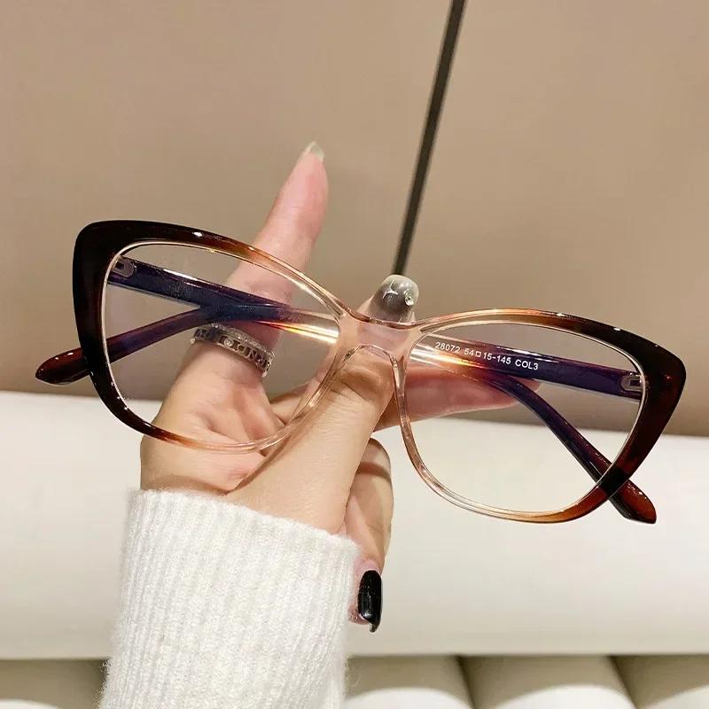 Occhiali da lettura da donna alla moda, da uomo, alla moda, di lusso, con design alla moda, presbiopia, occhiali da vista con occhi di gatto, anti-luce blu, per donna