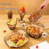 Retro Wrought Iron Snack Basket - French Fry & Fried Chicken Plate for Milk Tea Shops, KTV Bars