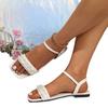 2025 Hot Sale Ladies Shoes Buckle Strap Women's Sandals String Bead Casual Sandals Women Summer Plus Size Flat Sandals