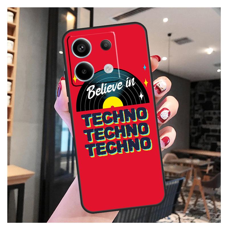 Love Techno Music Quotes Case For Xiaomi Redmi Note 13 Pro 12 11 9 10 12S 11S 10S 9S Redmi 13 12 10C 12C 13C Cover