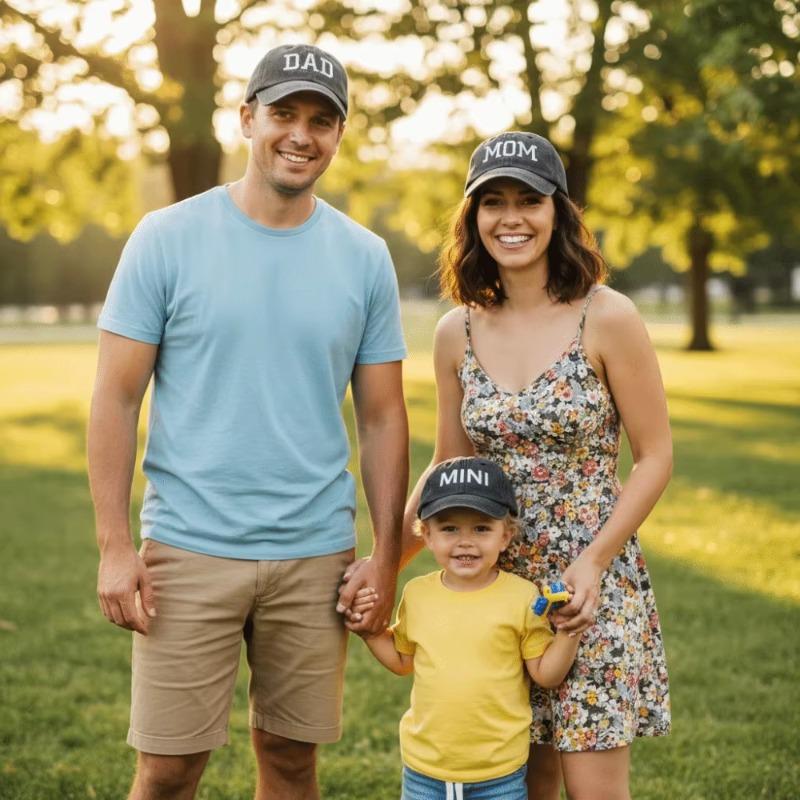 DAD MOM Embroidered Baseball Hat Men's and Women's Retro Vintage Fashion Couple Hat Hip Hop Hat