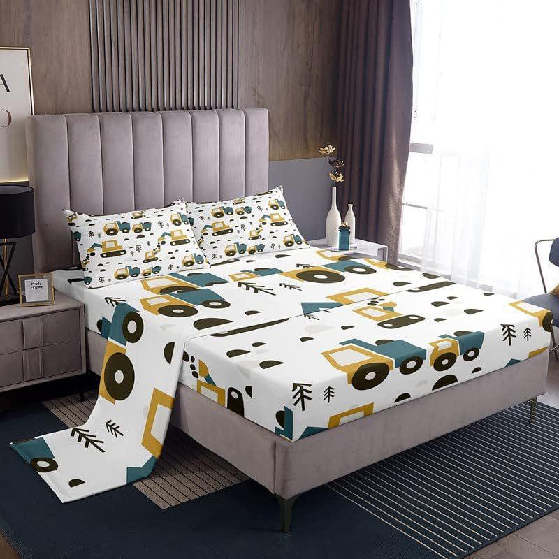 Wild Animal Camping Pattern Bed Hat Four-Piece Bedding Set Bedroom Dormitory Bedding Decoration