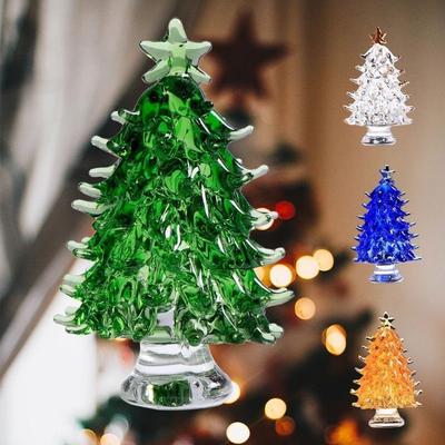 Niedlicher Weihnachtsbaum Miniatur 3D Baum Statue Schöne Kristallbaum Figur Heimdeko