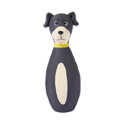 Latex Dog Chew Toy for Small Medium Large Dogs Bowling Shaped Interactive Squeaky Bite-Resistant Teething Toy for Stress Anxiety Relief