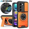 KEYSION Magnetic Phone Case for Infinix Hot 50 Pro+ 4G Hot 50 5G Slide Camera Protection Upright Kickstand Shockproof Back Cover