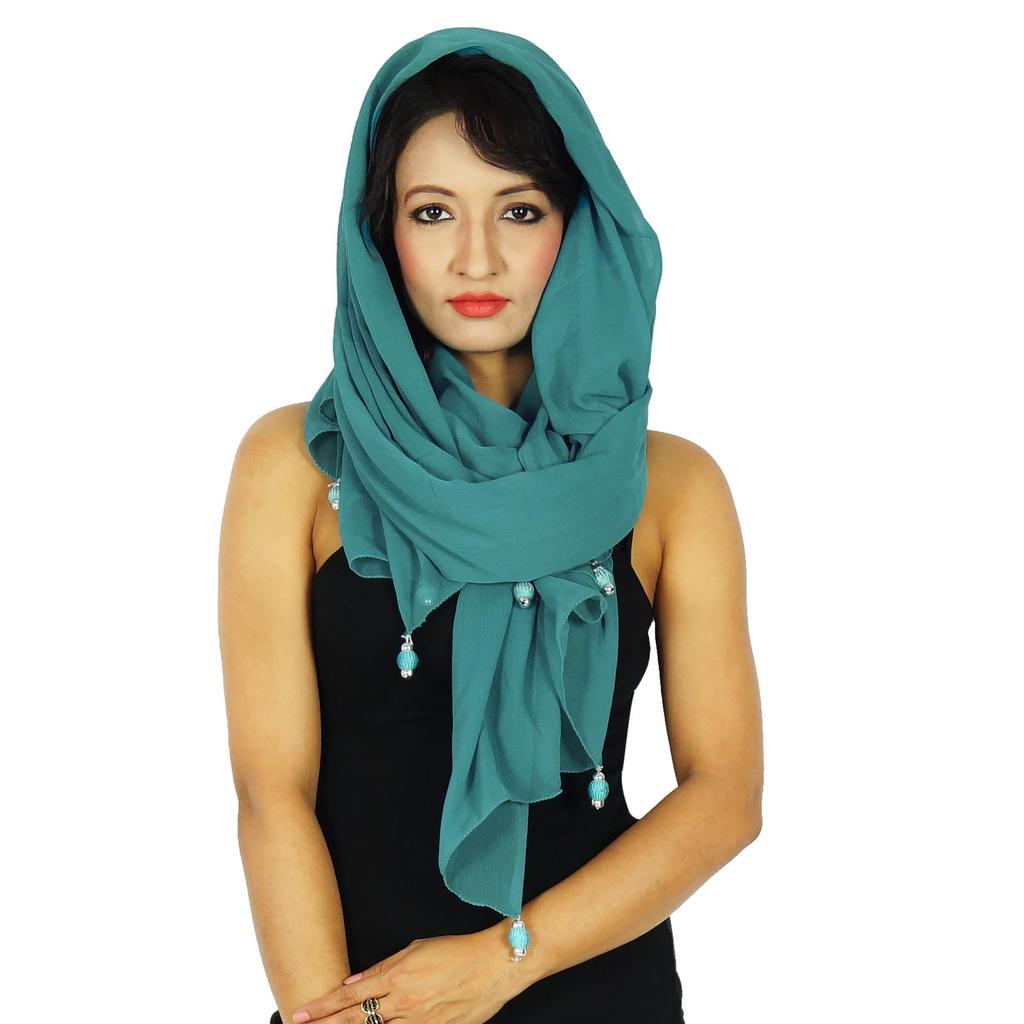 Long Stole Chiffon Blend Dupatta Neck Wrap Women Indian Scarves Chunni