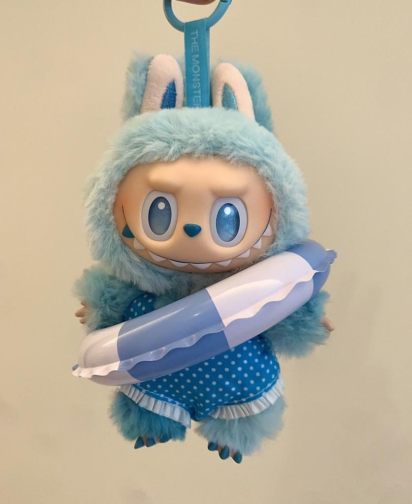 3-teiliges Set ohne Puppen für Labubu Urlaubsset Badeanzug Schwimmring Brille Babykleidung Mini Labubu Speziell gefertigte Kleidung