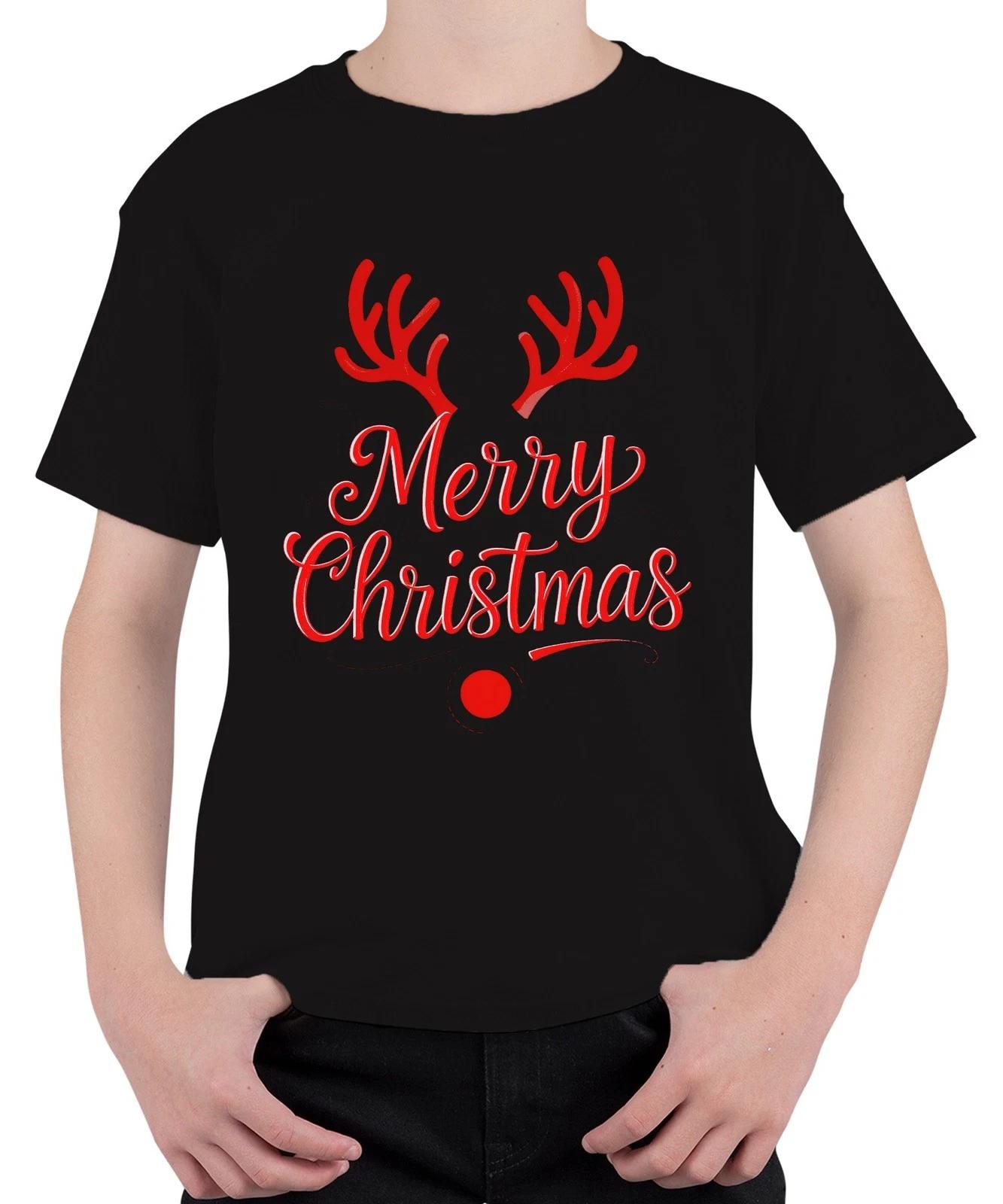 Merry Christmas Rentier Rudolph Weihnachten Festlich Lustig Retro Unisex Kinder L