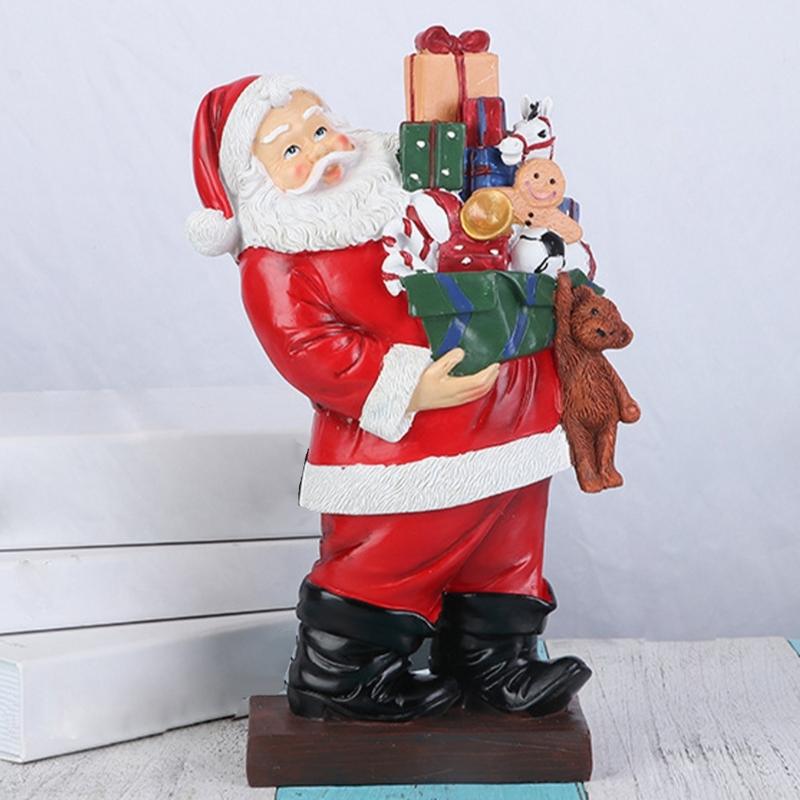 Christmas Figurine Figure Decors Resin Santa Clauses Statue Christmas Decorative Figurine Table Centerpieces for Holiday