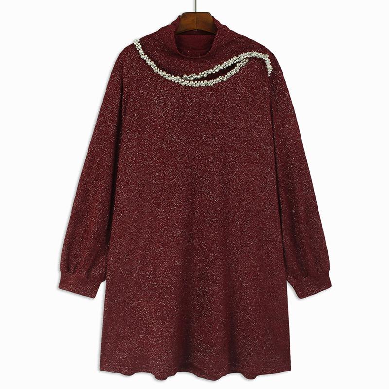 Xitao Свободные женские водолазки с вышивкой, расклешенные платья GYX1045 One Size красный