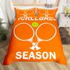 Pickleball Duvet Cover Full Size Ball Sports Gaming Bedding Set Yellow White Quotes Comforter Cover Black Microfiber Quilt Cover