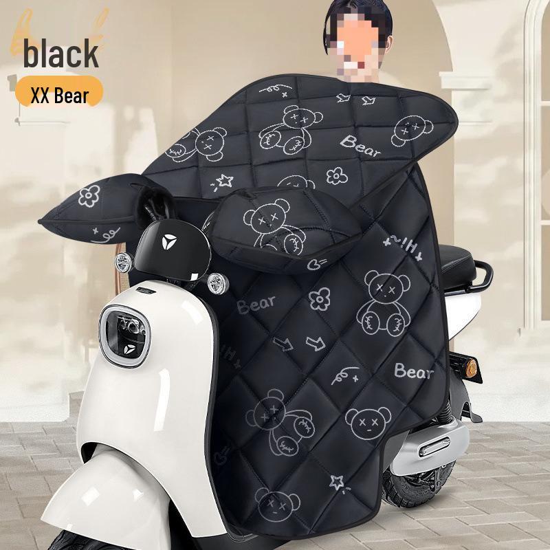 Electric Vehicle Plush Windshield Cover - Thickened, Enlarged, Waterproof, and Windproof for Winter Protection.