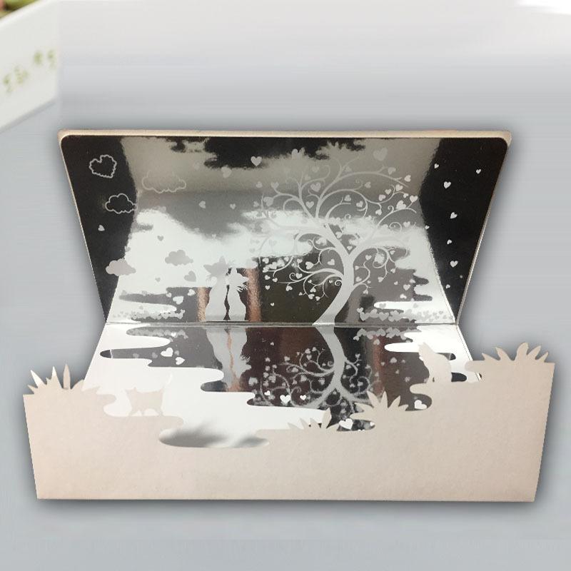 Hot 3D Creative Card For Wife And Friend Valentines Day Gift Wedding Invitation  Card Thank You Postcard